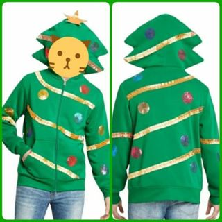 Mad Engine Christmas Tree Hoodie Mens Medium ~ New