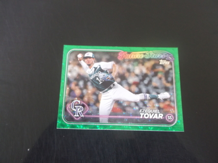  2024 Topps Series 2   Ezequiel Tovar   Green Foil   card  #   064 /499    colorado  Rockies