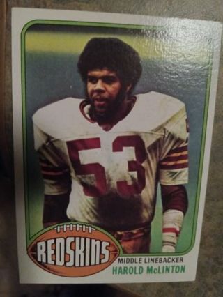 1976 TOPPS HAROLD McLINTON WASHINGTON REDSKINS FOOTBALL CARD# 251