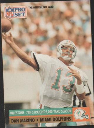 1991 Pro Set #25 Dan Marino Miami Dolphins HOF