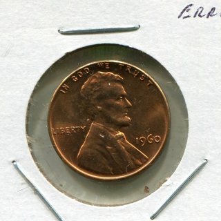 1960 P Lincoln Cent Error-Die Crack-Uncirculated