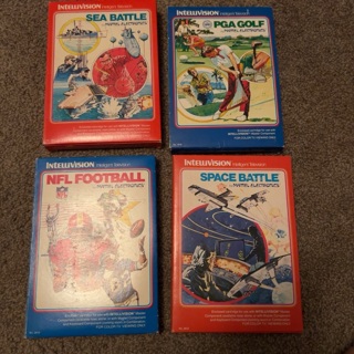 3 Intellivision game cartridges in box w/papers