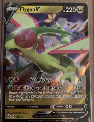 Flygon V Pokémon card