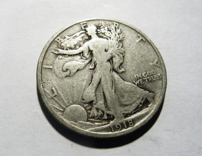  ★★ 1918 WALKING LIBERTY HALF DOLLAR VG ★★ **90% SILVER**