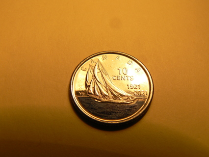 2021 Canada Dime 10¢ 100th Anniversary of The Bluenose (circulated)