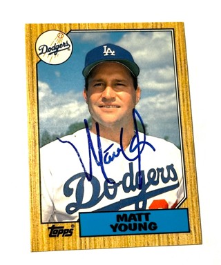 Autographed 1987 Topps Traded Matt Young #131T (Tiffany) Los Angeles Dodgers