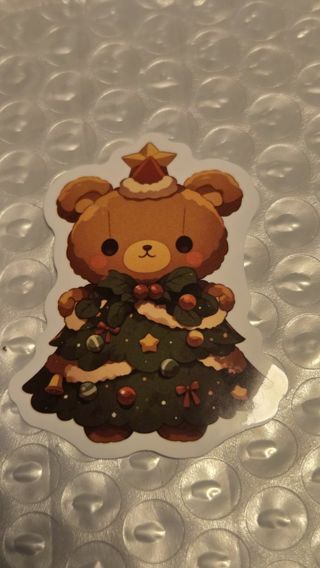 Teddy Bear Christmas Sticker