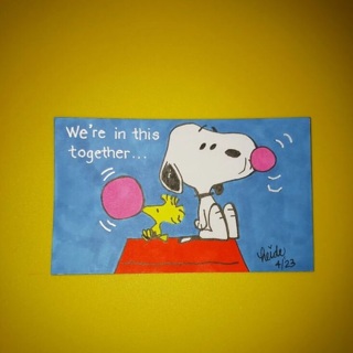 Art Card - Snoopy & Woodstock (Peanuts)