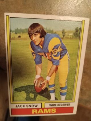 1974 TOPPS JACK SNOW RAMS FOOTBALL CARD # 83