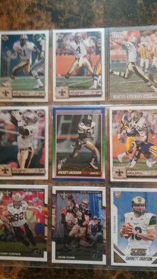 set of 9 new orleans saints football cards free shipping