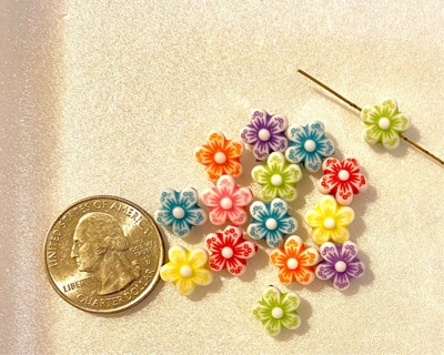 15 pc flower beads 