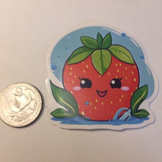 Strawberry sticker read description before bidding 