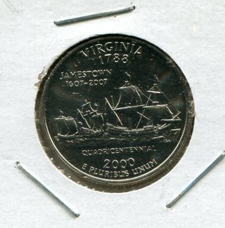 2000 D Virginia State Quarter-B.U.