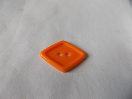Large 1 1/2 inch plastic orange diamond button