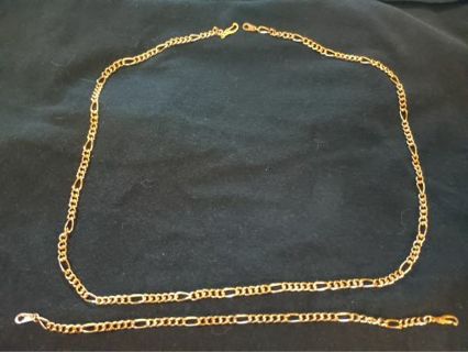 14KT Gold Plated Necklace and Bracelet set