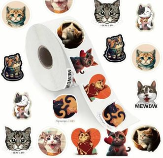 ↗️⭕(10) 1" CAT STICKERS!! (SET 1 of 6)⭕