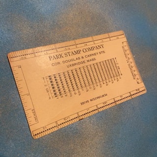 Park stamp company vintage paper Perforation Gauge for postage stamp identification philately