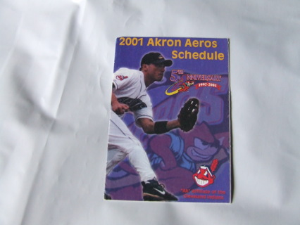 2001 Akron Aeros Minor Baseball Schedule 