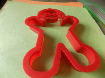 6 inch tall red plastic gingerbread man cookie cutter