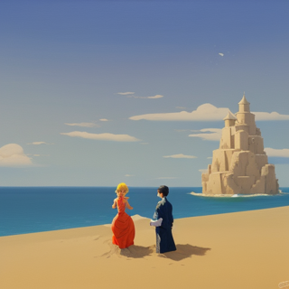 Listia Digital Collectible: Couple with Huge Sand castle