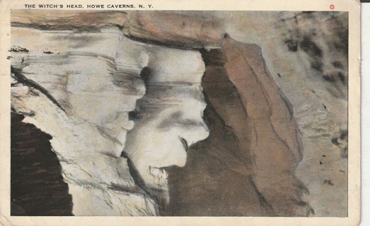 Vintage Used Postcard: u: 1929 The Witch's Head, Howe Caverns, NY