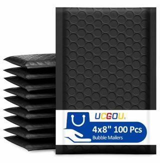 ➡️⭕(100) 4×8" BLACK BUBBLE MAILERS⭕