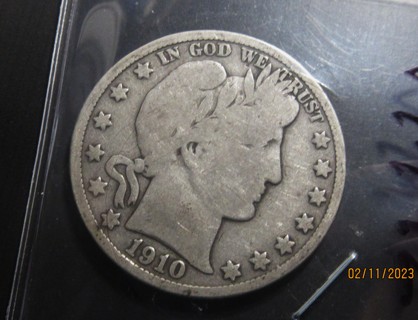 ★★ 1910 BARBER HALF DOLLAR VG ★★ **90% SILVER**