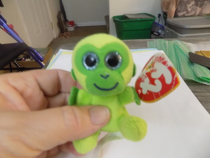 TY Teenie Beanie Baby green Monkey 3 inch 2014