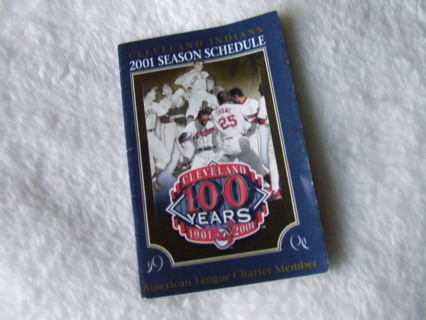 2001 Cleveland Indians Baseball Pocket Schedule 