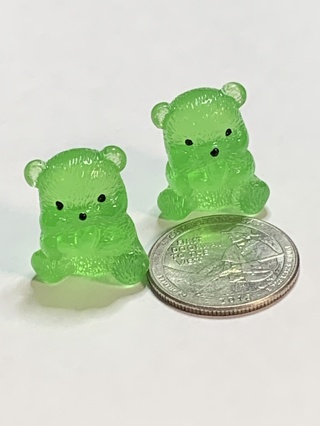 TEDDY BEARS~#11~GREEN~SET OF 2 BEARS~FREE SHIPPING!