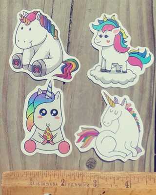 NEW! Unicorn Stickers CUTE!! Pen Pal Junk Journal Scrapbooking 
