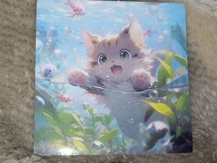 Cat Cute one nice small vinyl sticker no refunds regular mail only Very nice quality!