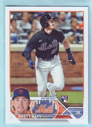 2023 Topps Brett Baty ROOKIE Baseball Card # 89 Mets