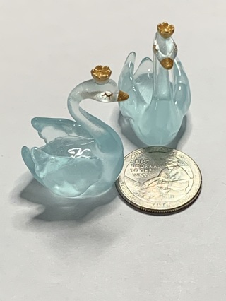 SWANS~#1~BLUE~SET OF 2~GLOW IN THE DARK~FREE SHIPPING!