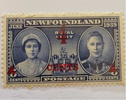 MNH NFLD SC#251 4c on 5c Royal Visit surcharge