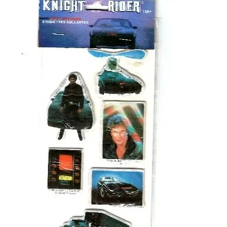 VINTAGE 1982 KNIGHT RIDER TV SHOW 80's PUFFY FOAM STICKERS PVC BUBBLE ADHESIVE