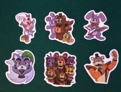 6 - "FIVE NIGHT'S AT FREDDY'S" STICKERS