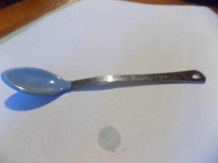 Metal blue rubber coated baby spoon