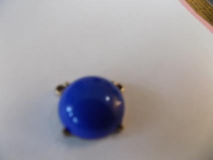 1 inch blue glass dome jewelry embellishment with 2 loops to add things