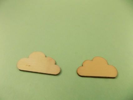 Set of 2 wooden cloud shapes for crafts # 2