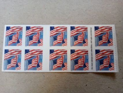 10- FOREVER US POSTAGE STAMPS...TRI FLAG DESIGN