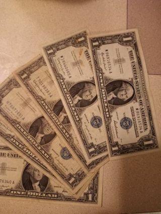 1 random silver certificate 1 dollar bill