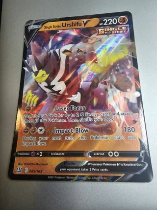 Pokemon Urshifu V 085/163 holo rare card