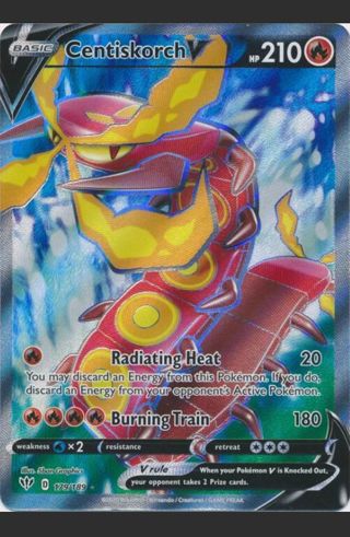 NM Ultra Rare Centiscorch V Textured Full Art Pokemon card TCG SWSH