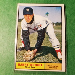 1961 - TOPPS BASEBALL CARD NO. 447 - HARRY BRIGHT - SENATORS