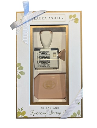 ~ Cute & Quirky Ink Pad and Rotating Stamp with 12 Motivational Phrases by Laura Ashley ~