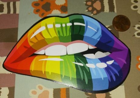 Large Rainbow Lips Magnet