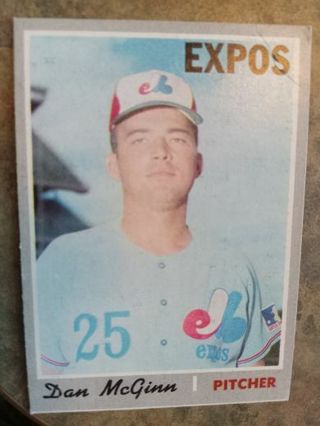 1970 T.C.G. DAN MCGINN MONTREAL EXPOS BASEBALL CARD# 364