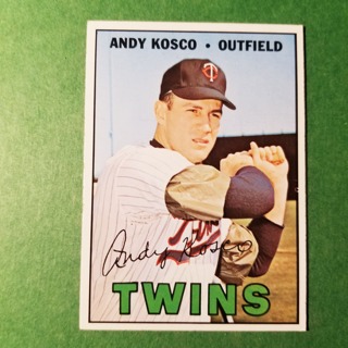 1967 - TOPPS BASEBALL CARD NO. 366 - ANDY KOSCO - TWINS - EXMT/NRMT/MT. - READ