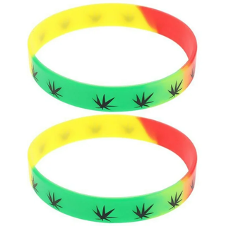 (2) Women's Cannabis Leaf Wristband Bracelet Pot Plant Marijuana Accessory FREE SHIPPING